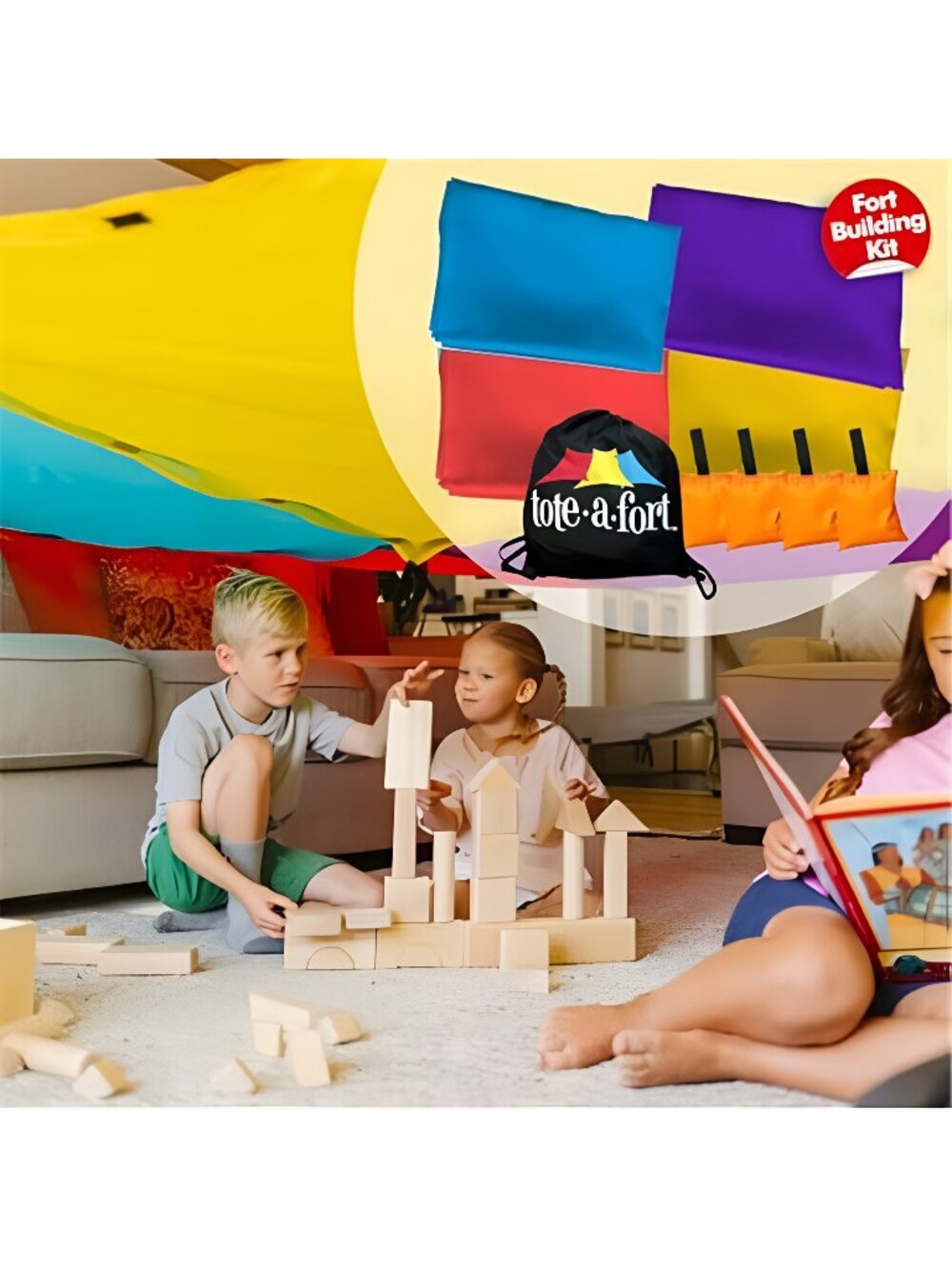 Original XL Blanket Fort Building Kit - Portable Playhouse Play